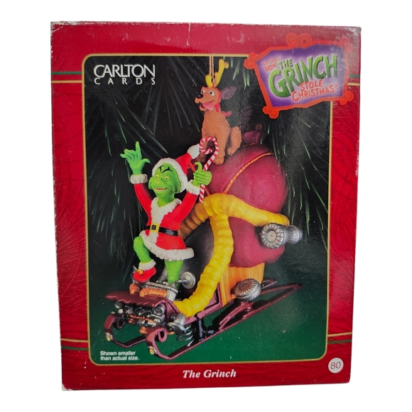 Vintage 2000s Carlton Cards Heirloom Collection Ornament "The Grinch" Dr. Seuss - Picture 8 of 11